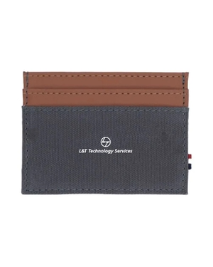 Houston Card Wallet- Grey with Tan